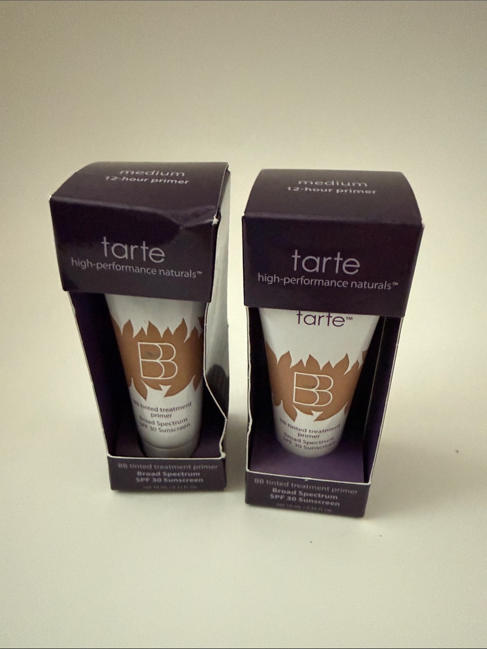 tarte BB tinted treatment primer MEDIUM SPF 30 NIB 2x .33 Fl oz